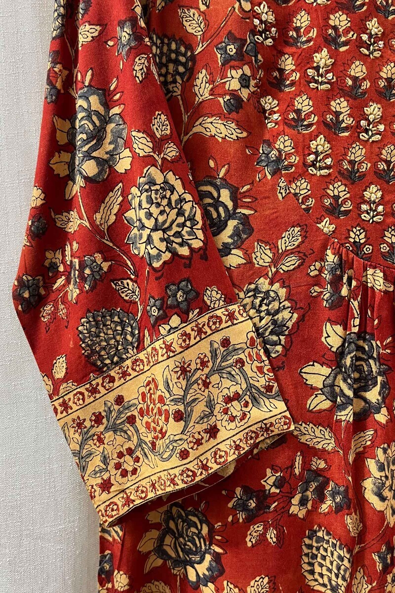Hand Block-Printed Narrow Pants for Women