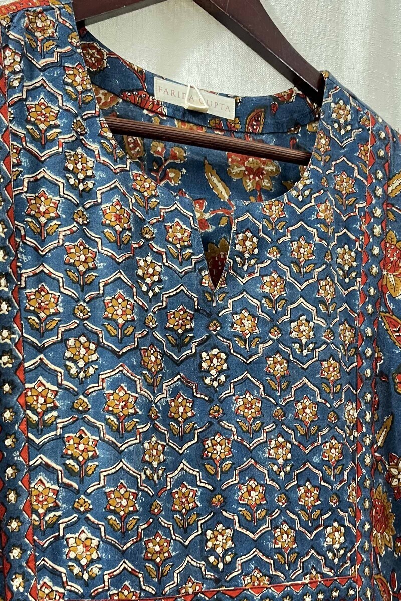 Bagru Hand Block-Printed Straight Modal Kurta