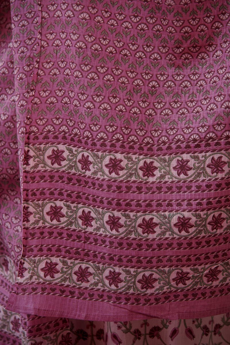 Pink Hand Printed Kota dupatta