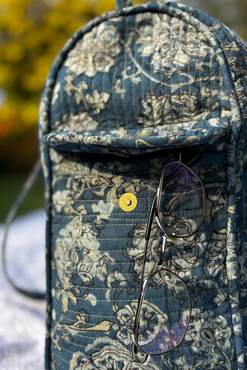 Akola Hand Block-Printed Cotton Duffel Bag