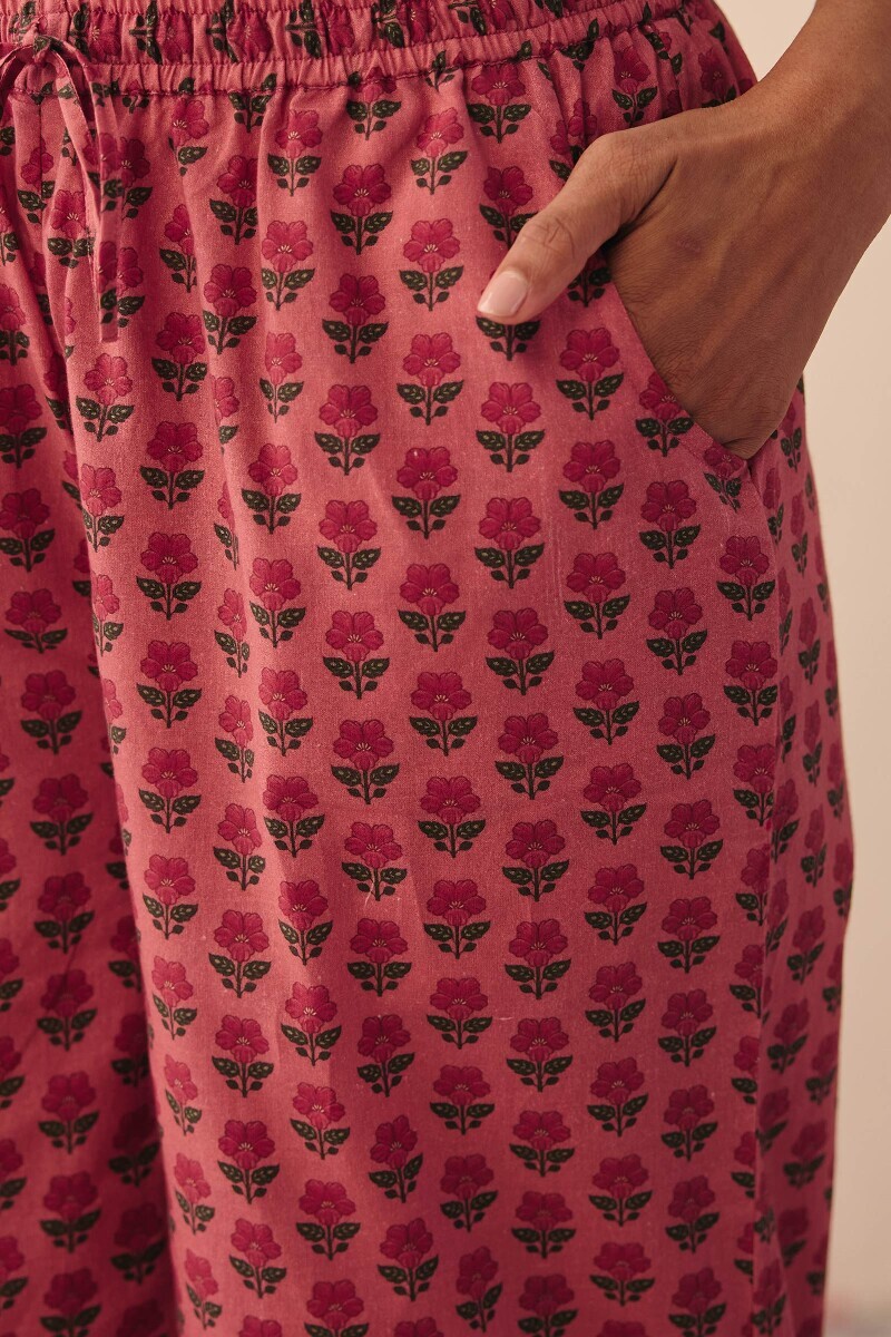 Pink Printed Cotton Farsi