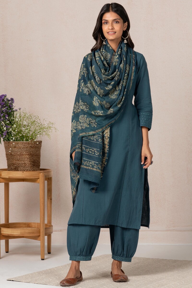 Indigo Handcrafted Cotton Izhaar Pants