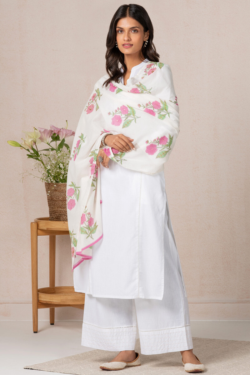 White Handcrafted Cotton Farsi