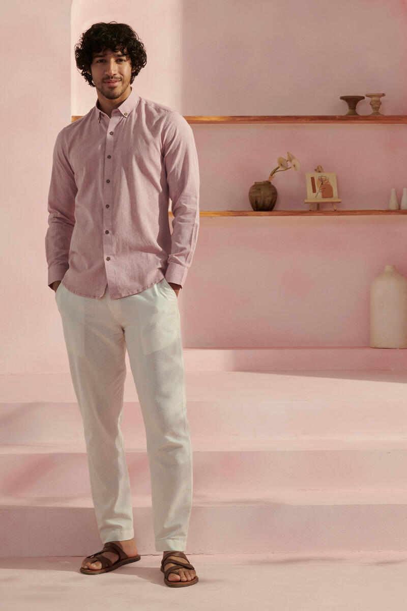 Pink Handcrafted Cotton Shirt