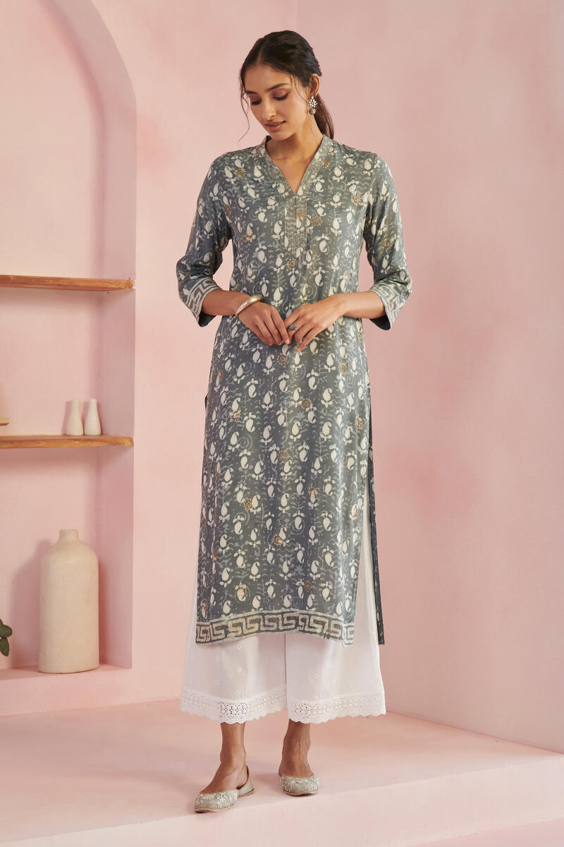 White Handcrafted Cotton Palazzo