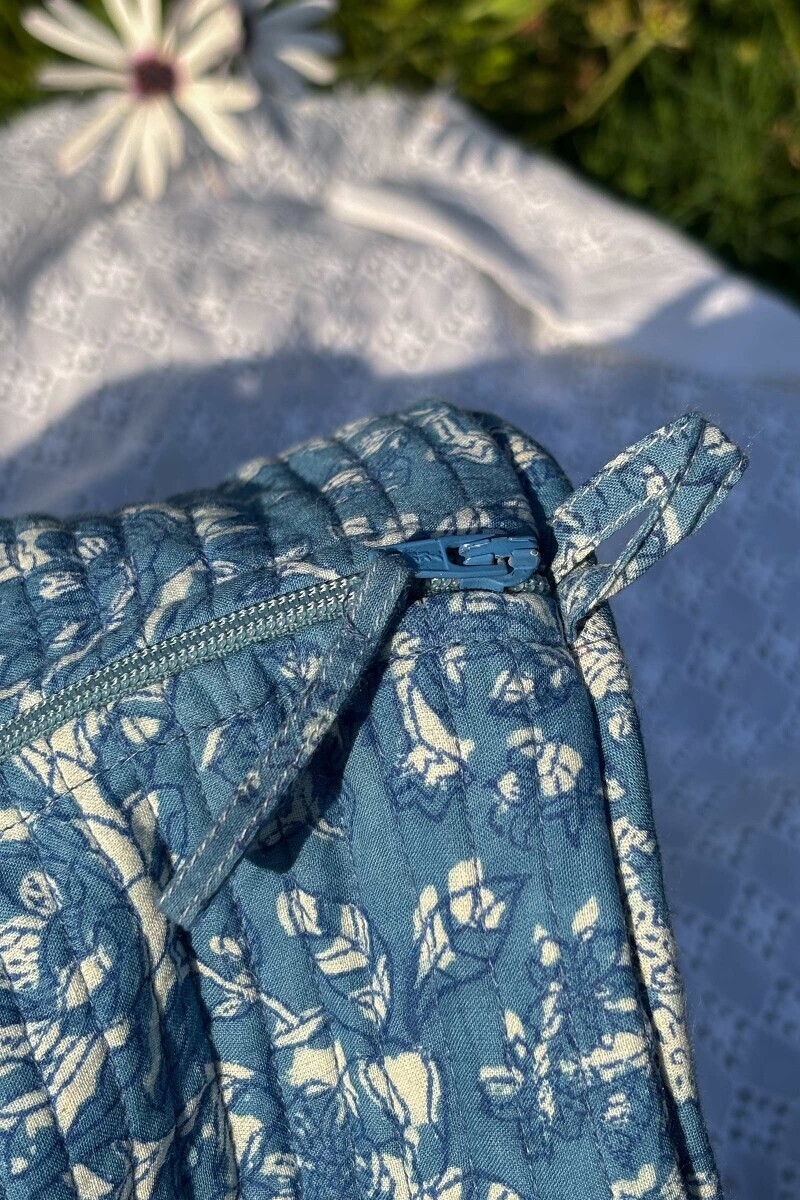 Indigo Hand Block Printed Cotton Holdall Bag
