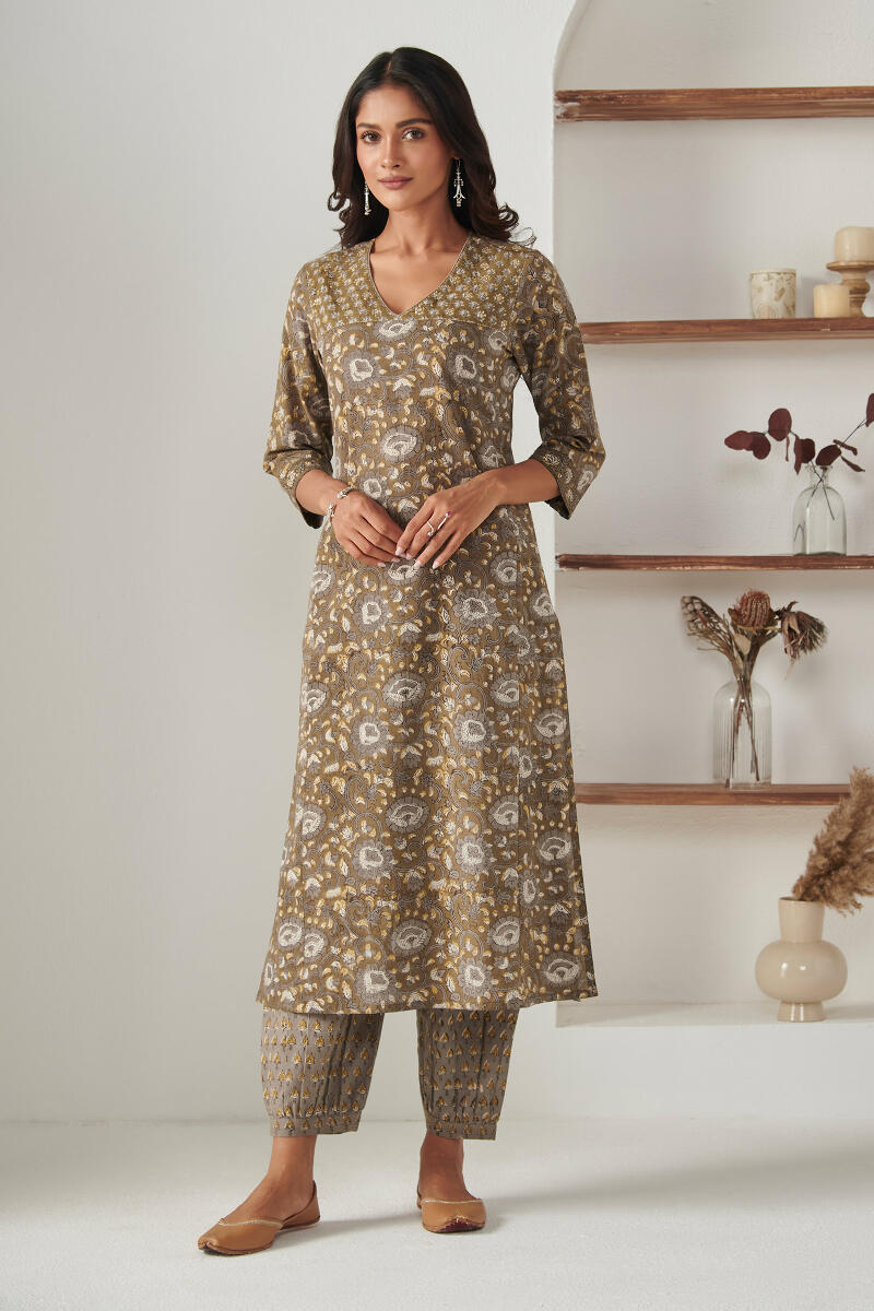Bagru Block Printed Straight Cotton Kurta