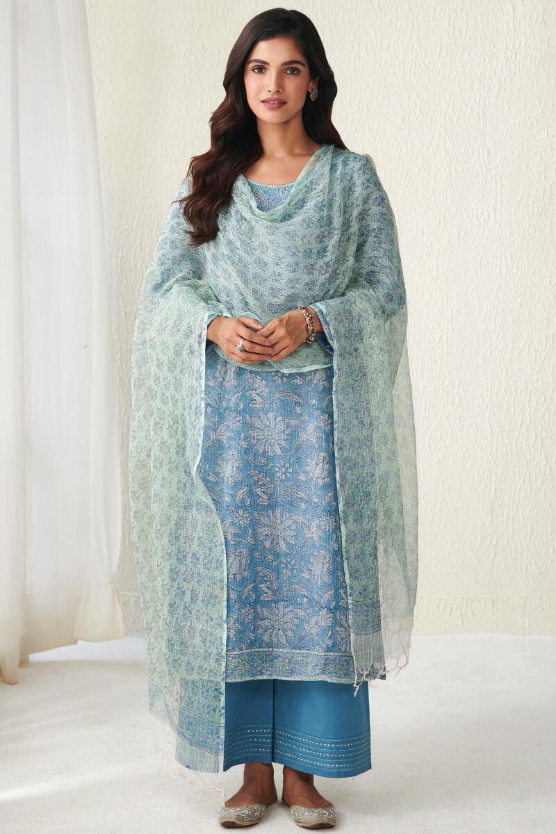 Blue Handcrafted Cotton Farsi