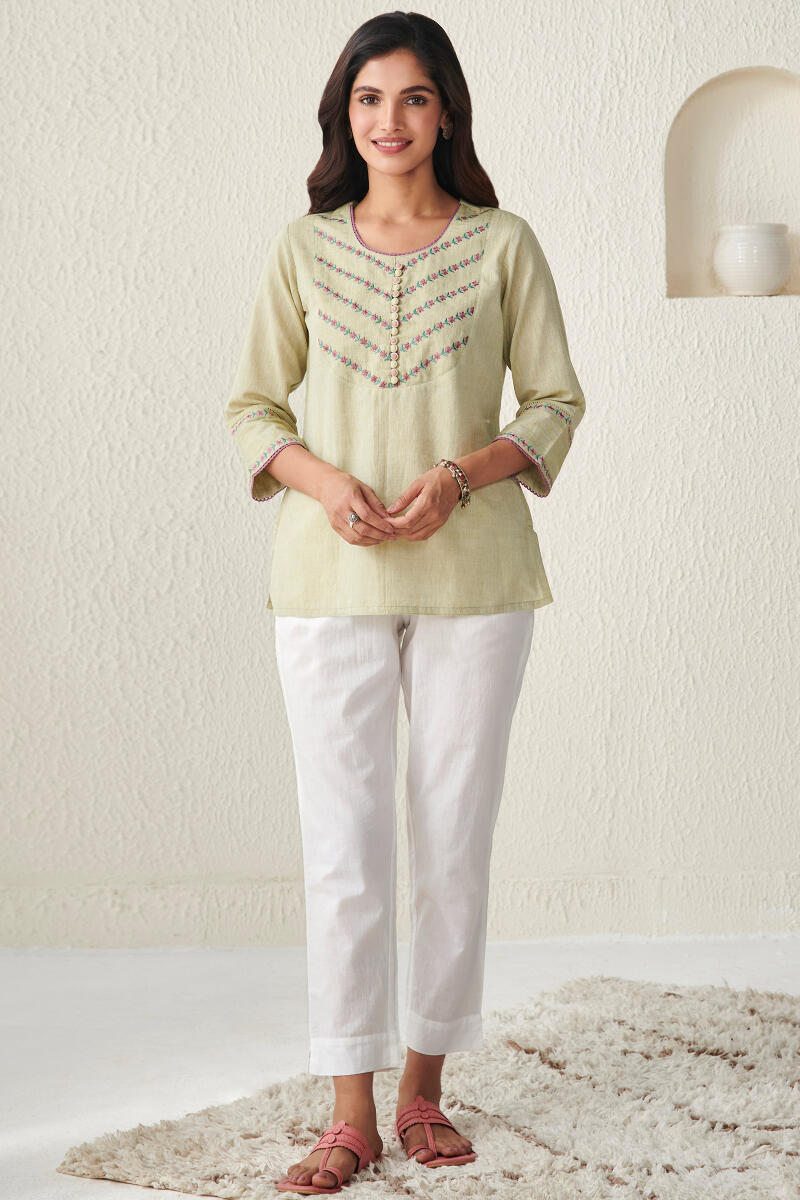 Green Handcrafted Cotton Top