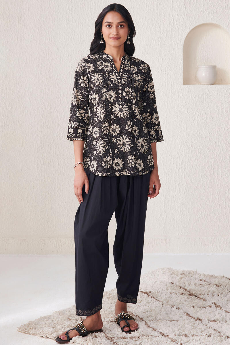 Black Handcrafted Cotton Salwar