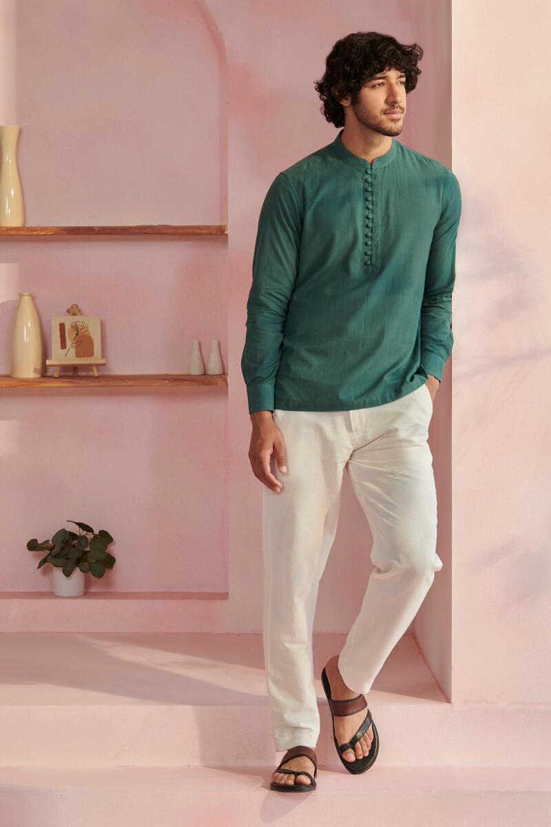 Green Handcrafted Cotton Shirt