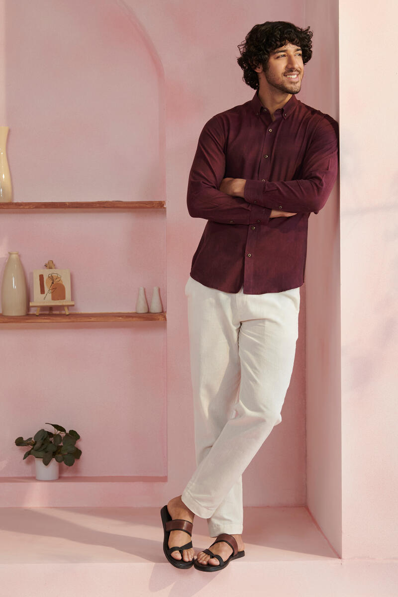 Purple Handcrafted Cotton Shirt