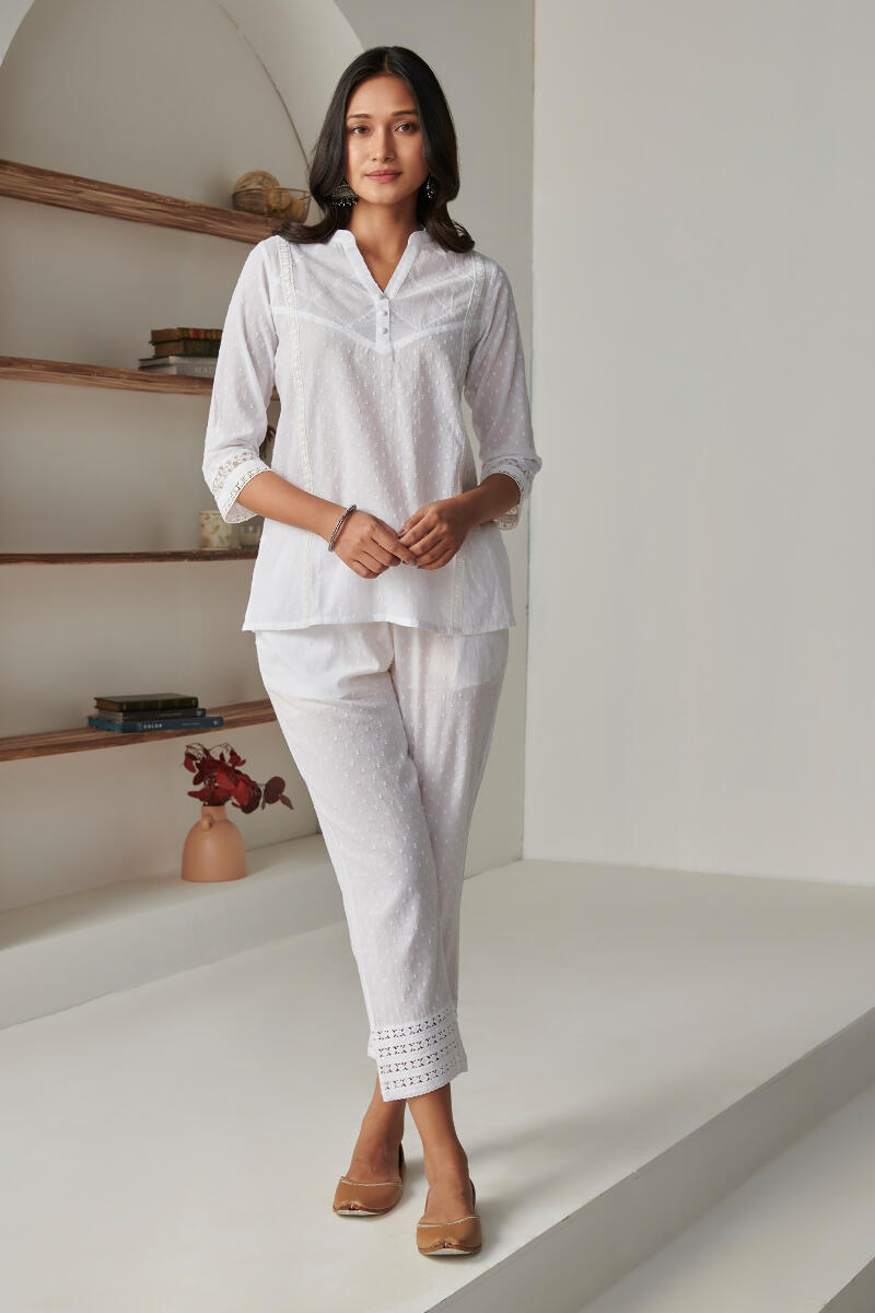 White Handcrafted Cotton Top