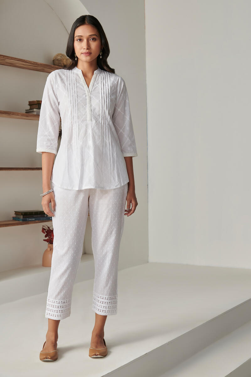 White Handcrafted Cotton Top