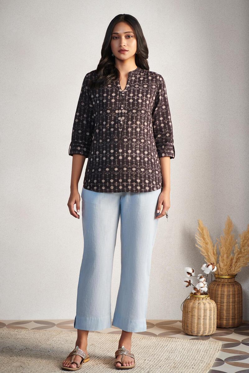 Blue Handcrafted Cotton Pants