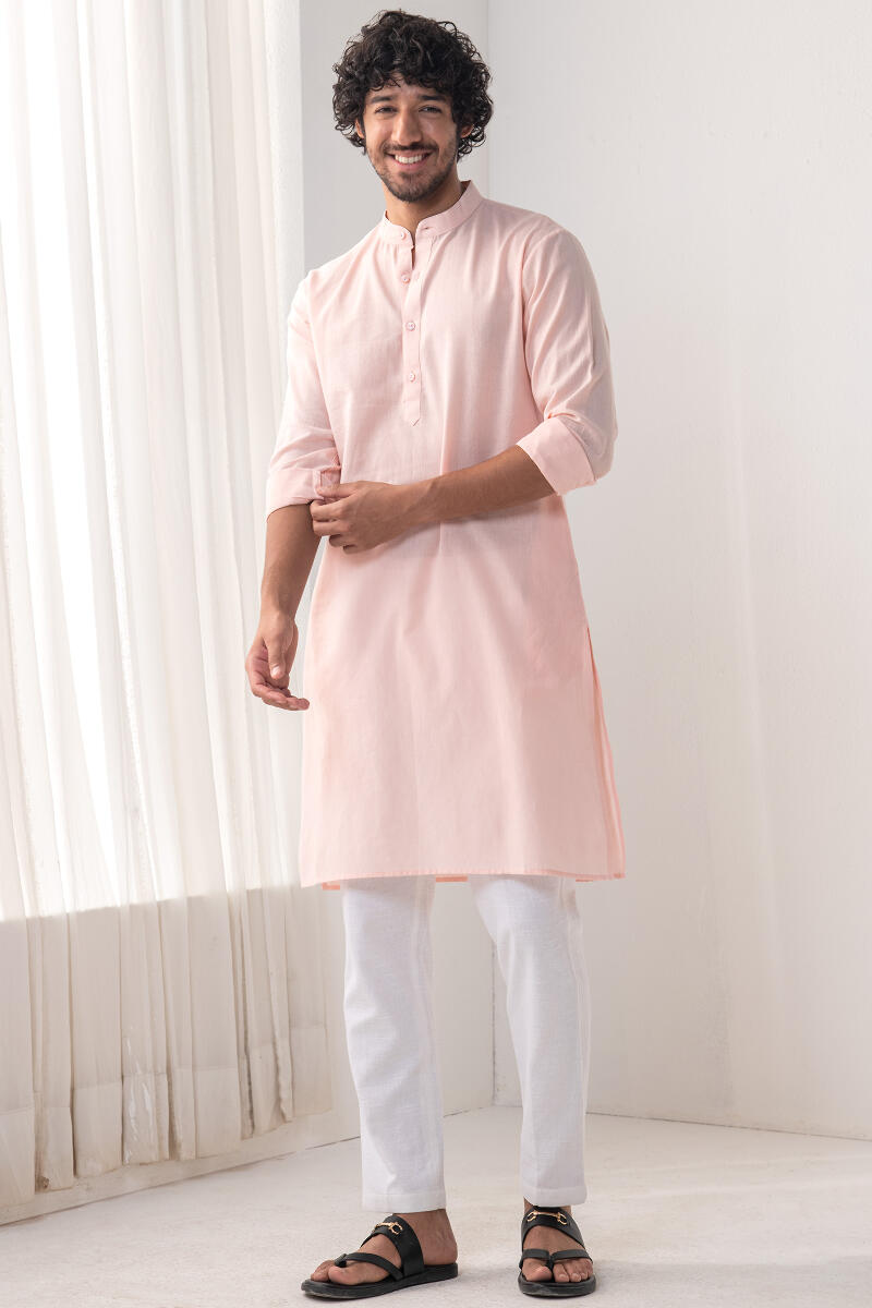 Pink Handcrafted Cotton Kurta