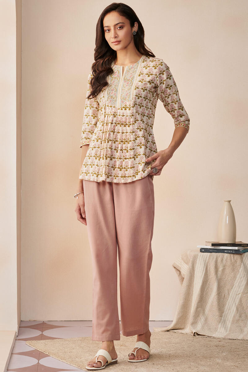 Pink Handcrafted Cotton Pants