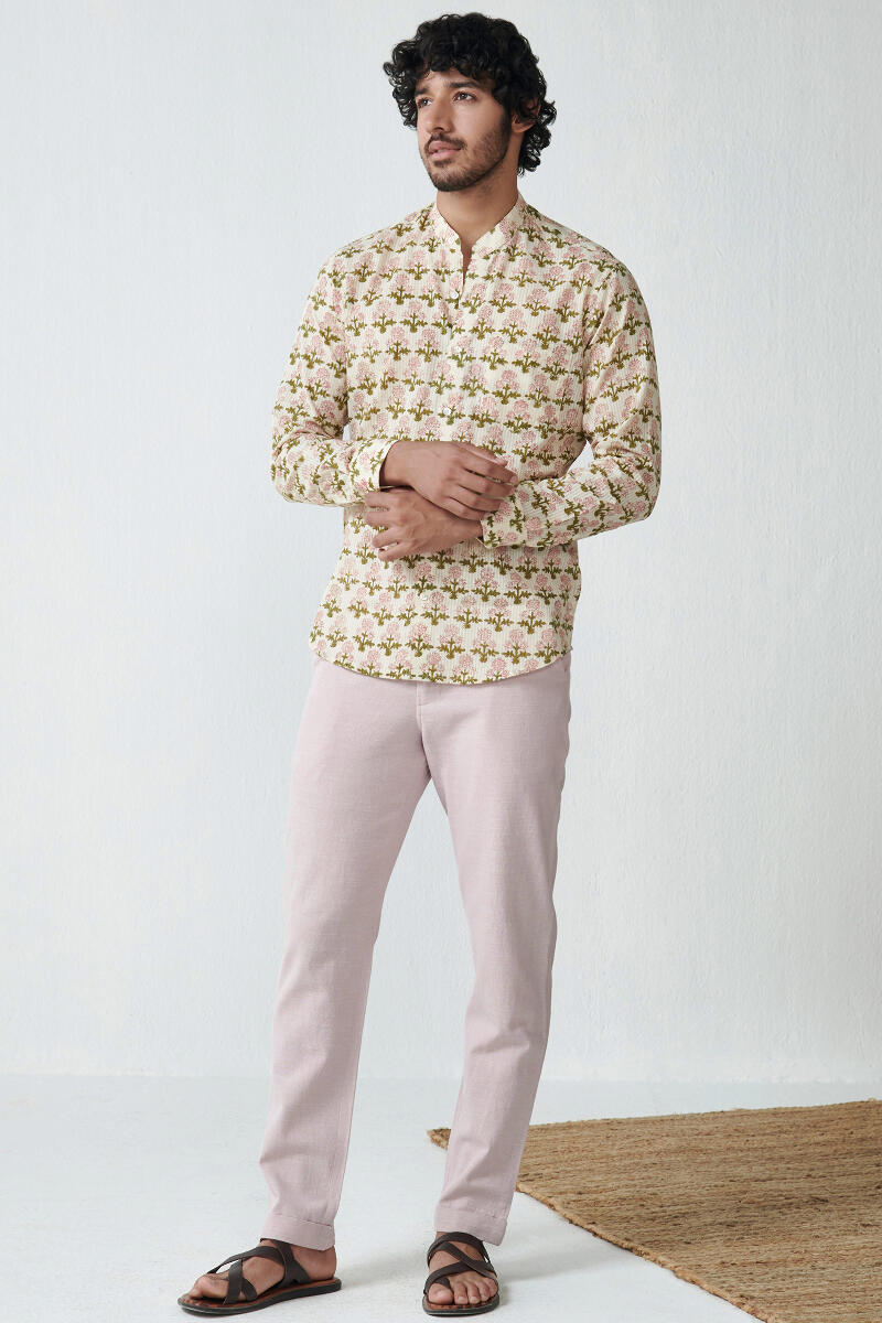 Pink Handcrafted Cotton Pants