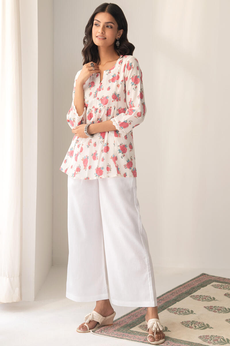 Roza White Flax Cotton Farsi