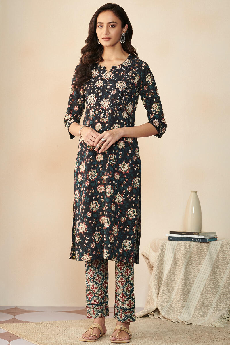 Bagru Hand Block Printed A-Line Cotton Kurta