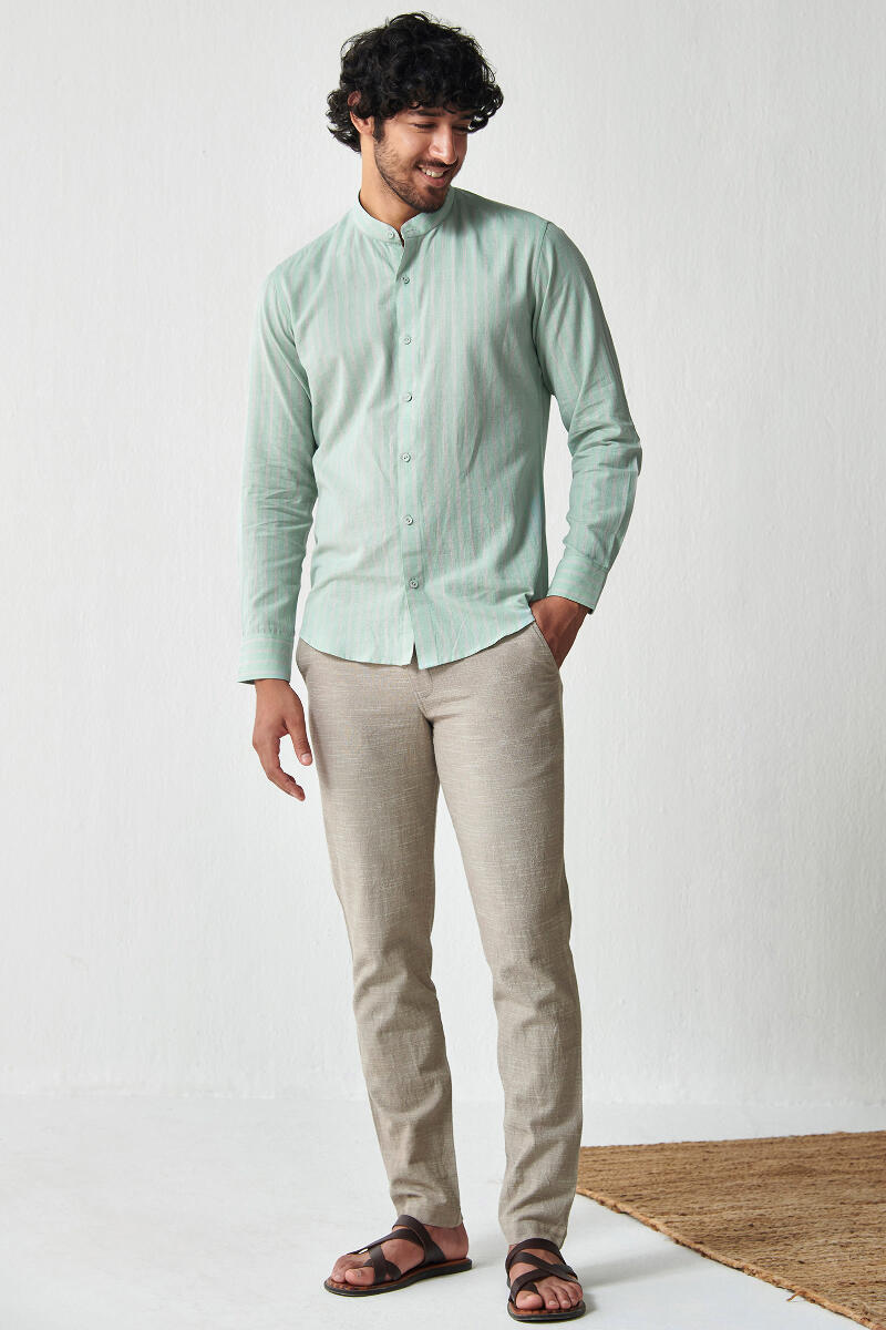Green Handcrafted Cotton Shirt