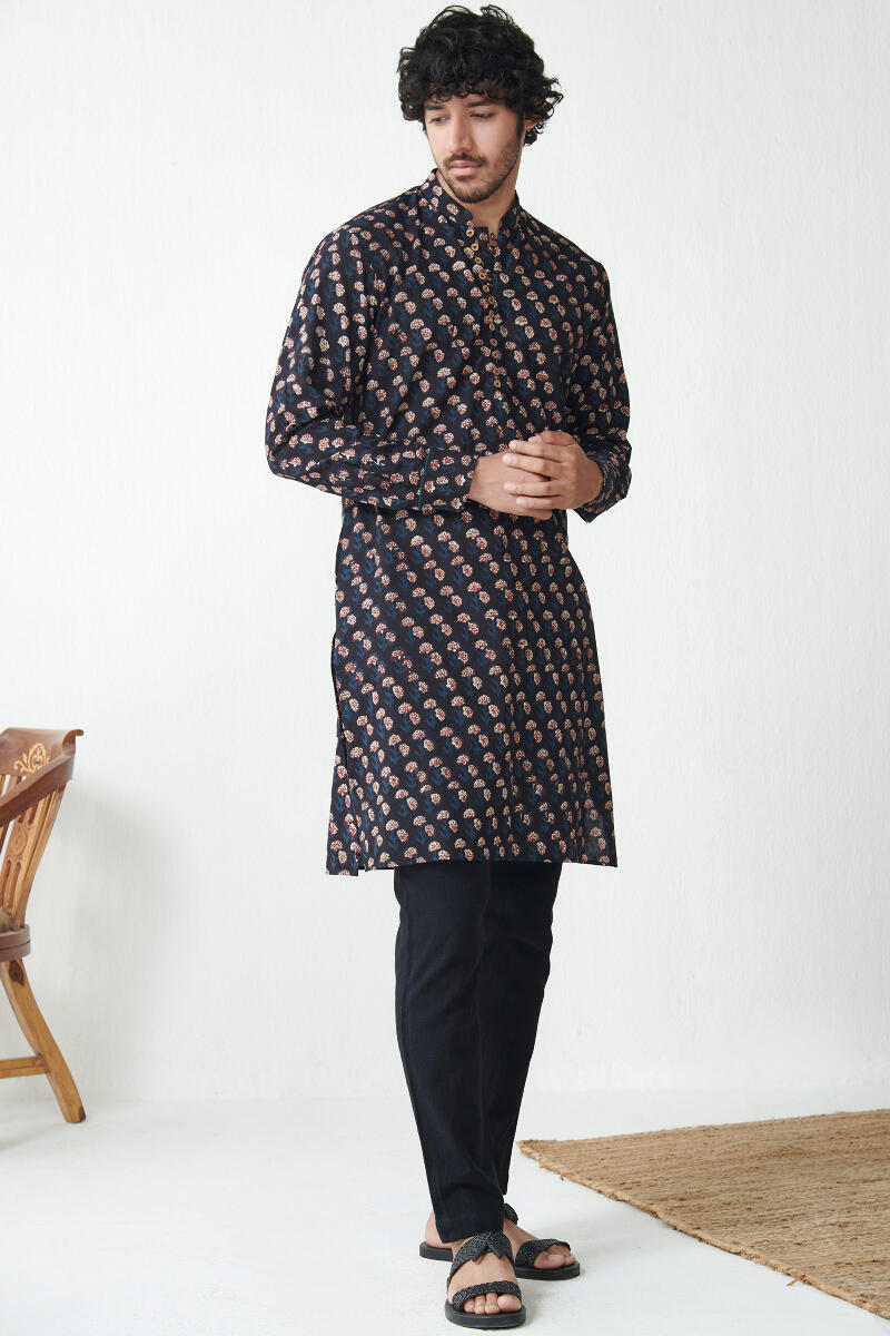 Black Handcrafted Cotton Pants