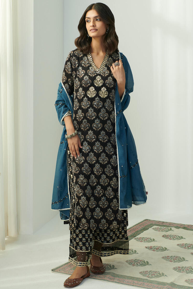 Ajrak Hand Block Printed Modal Farsi
