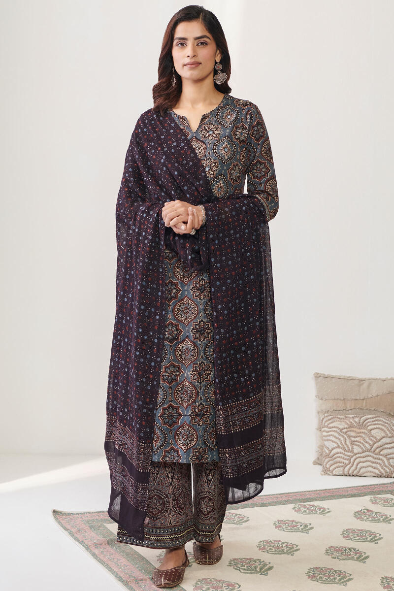 Ajrak Hand Block Printed Cotton Farsi Pants