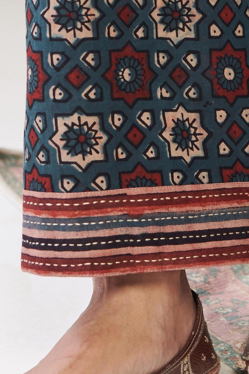 Ajrak Hand Block Printed Cotton Farsi Pants