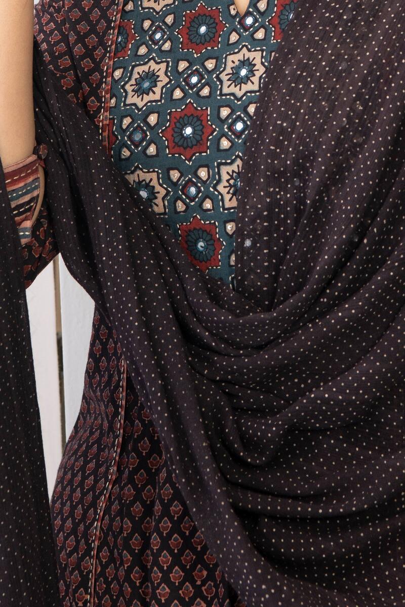 Ajrak Hand Block Printed Cotton Dupatta