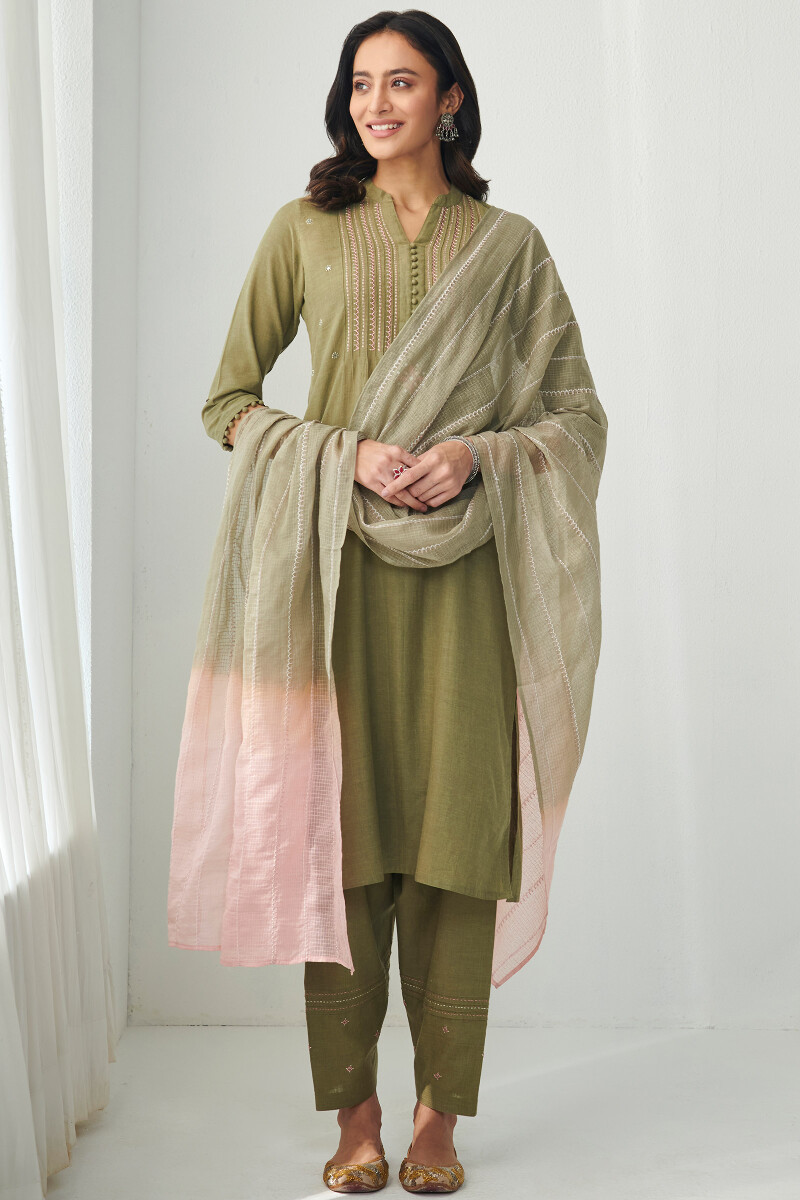 Green Handcrafted Cotton Salwar