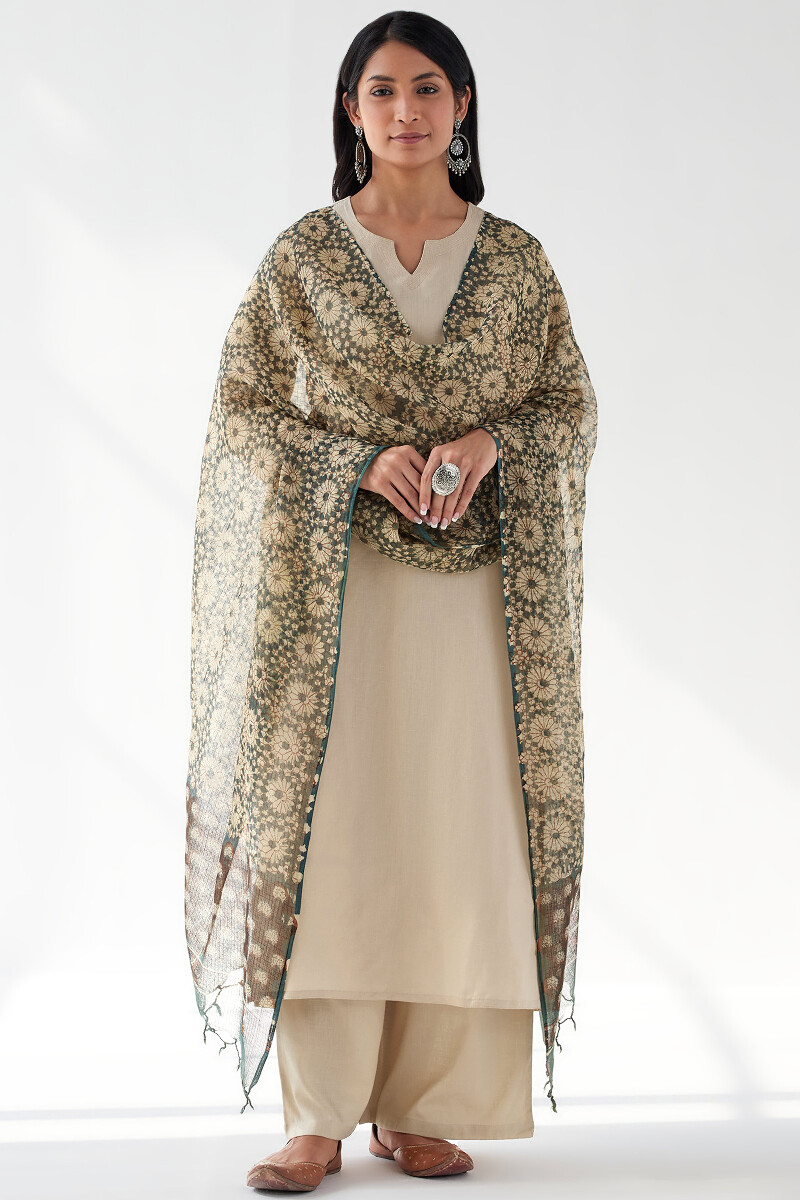 Bagru Hand Block Printed Kota Dupatta
