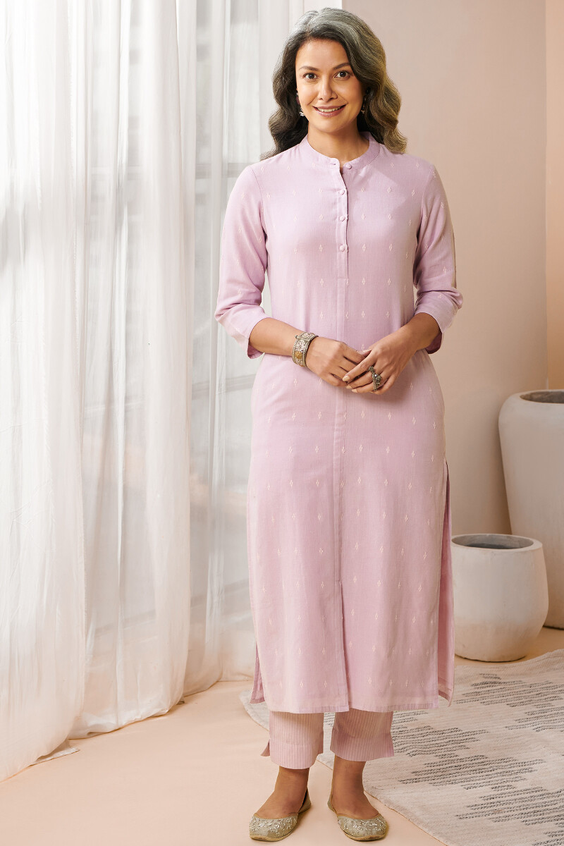 Purple Handcrafted Handloom Narrow Pants