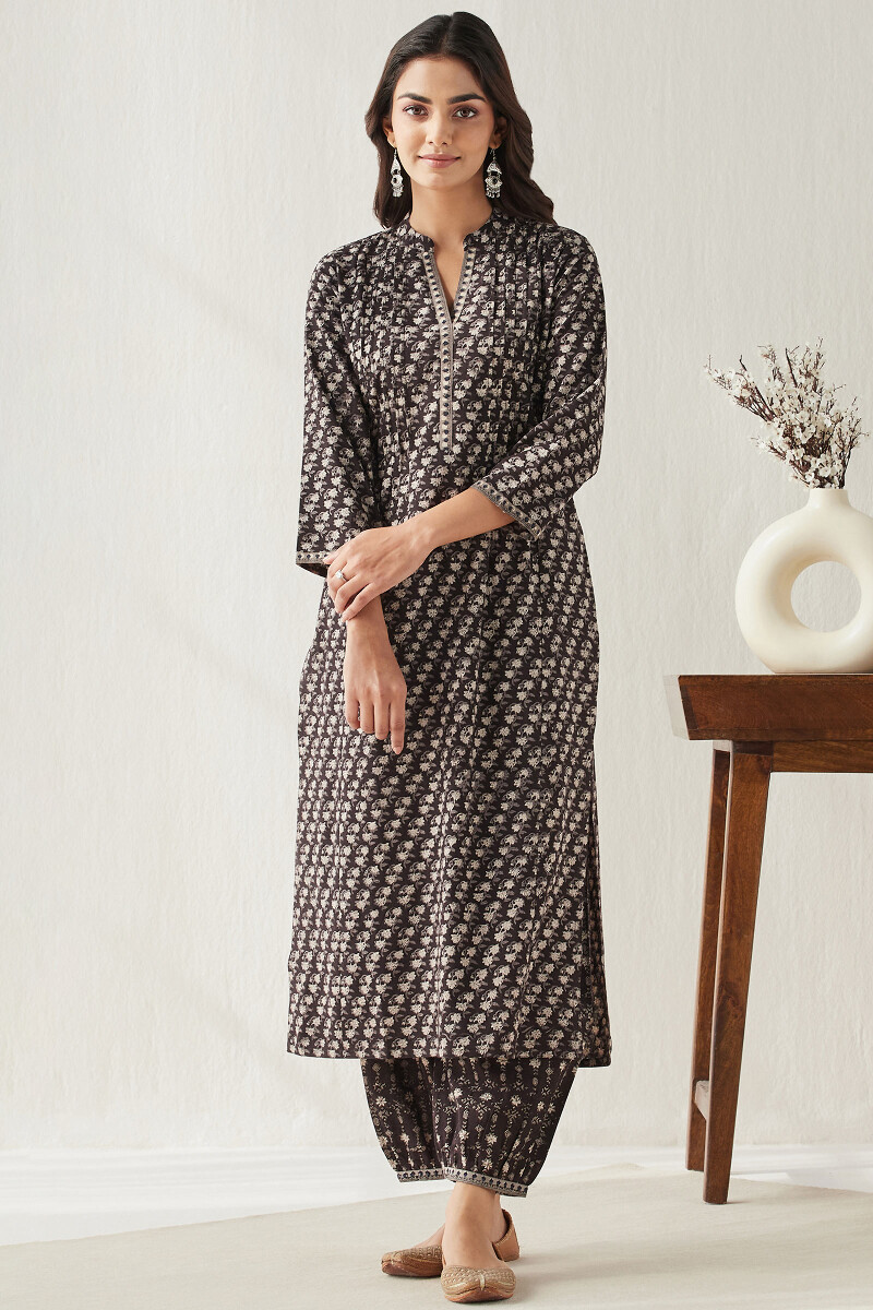 Bagru Hand Block Printed Straight Cotton Kurta