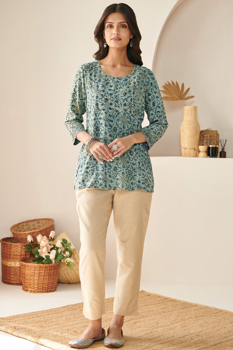 Akola Hand Block Printed Cotton Modal Top