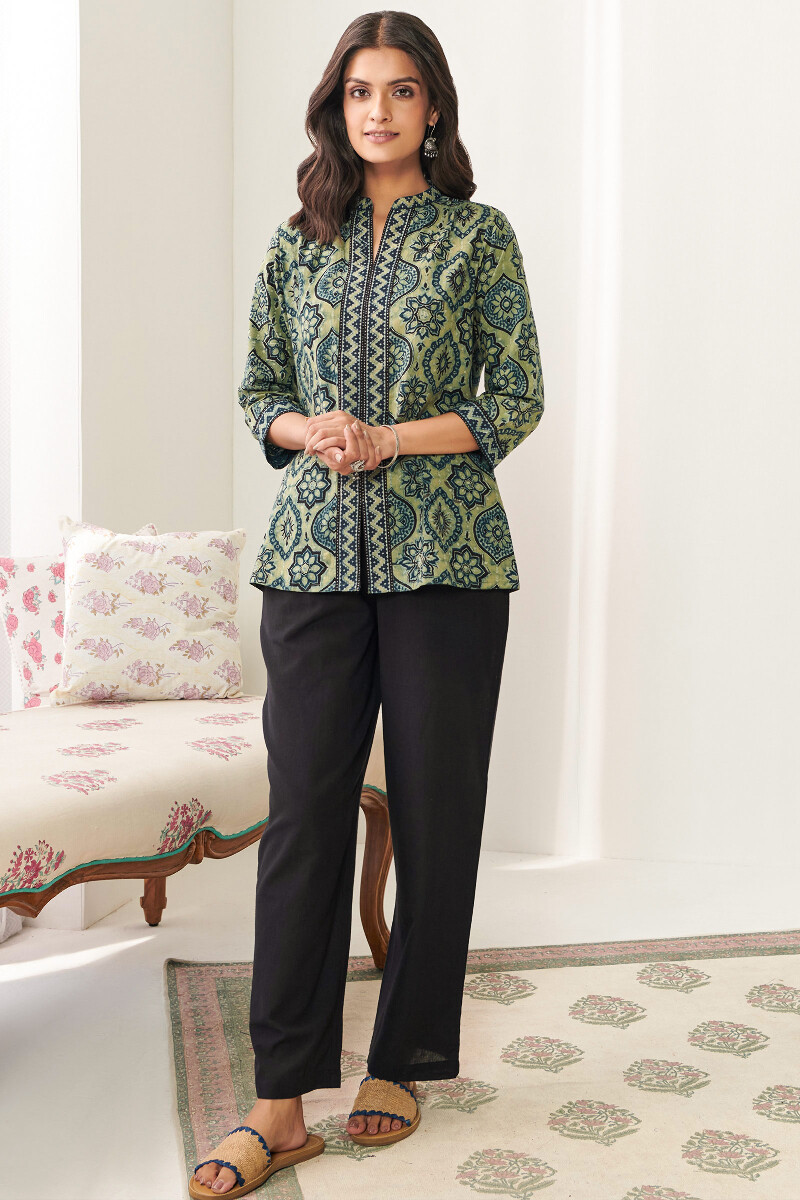 Ajrak Hand Block Printed Cotton Top