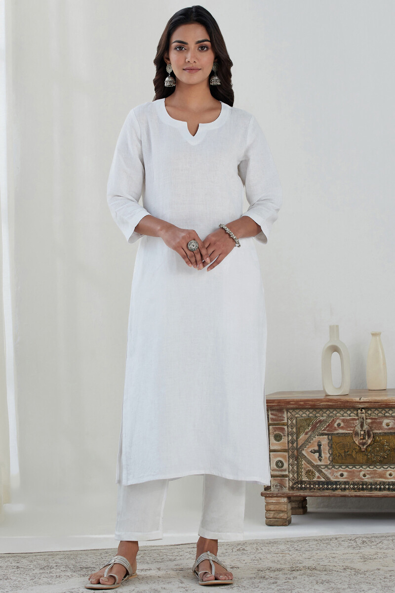 White Handcrafted Handloom Pants