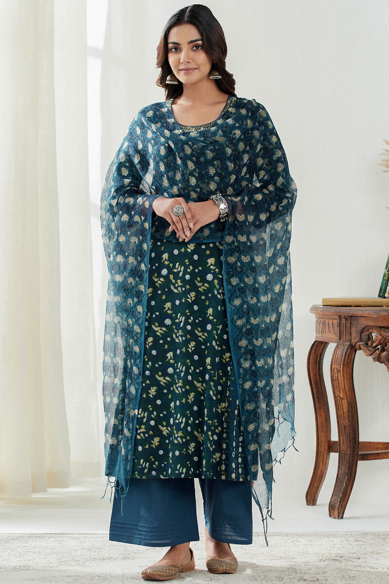 Blue Handcrafted Cotton Farsi