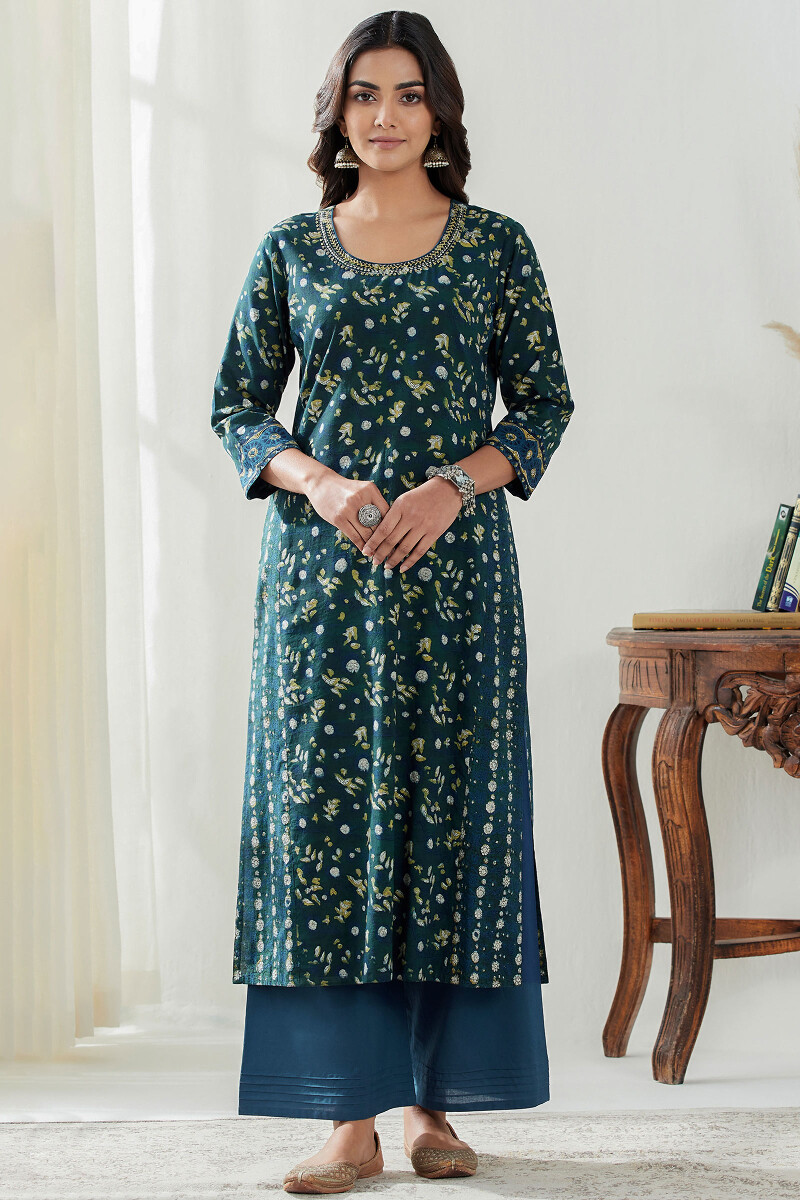 Bagru Hand Block Printed Straight Cotton Kurta