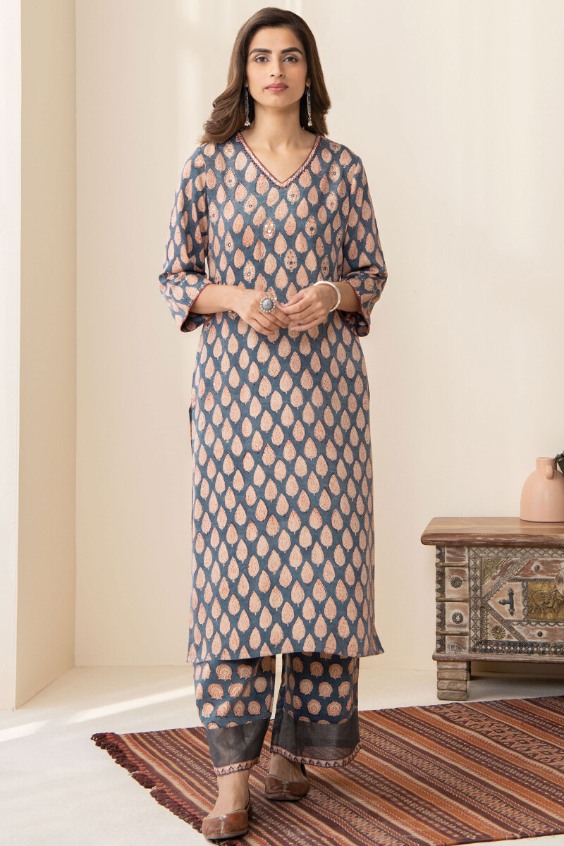 Bagru Hand Block Printed Modal Farsi