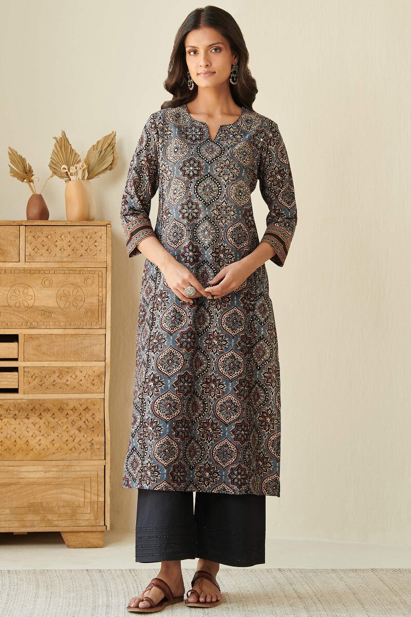 Black Handcrafted Cotton Farsi Pants