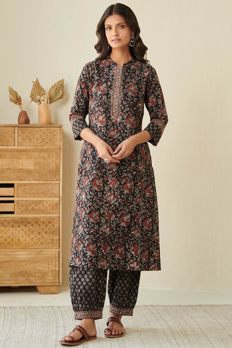 Bagru Hand Block Printed Straight Cotton Kurta