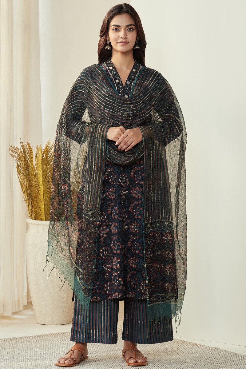 Bagru Hand Block-Printed Kota Dupatta