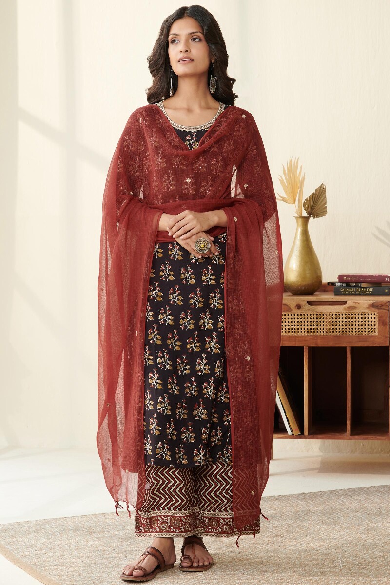 Red Handcrafted Kota Dupatta