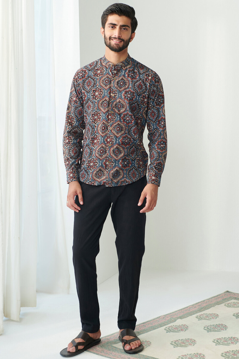 Ajrak Hand Block Printed Cotton Shirt