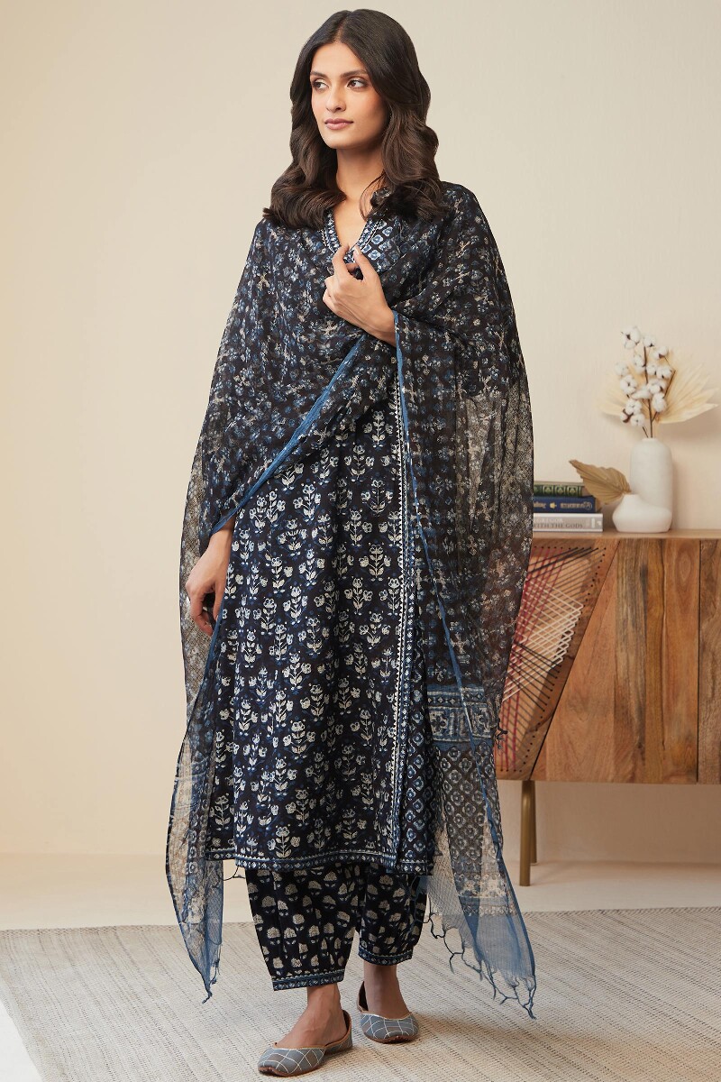 Bagru Hand Block-Printed Cotton Izhaar Pants