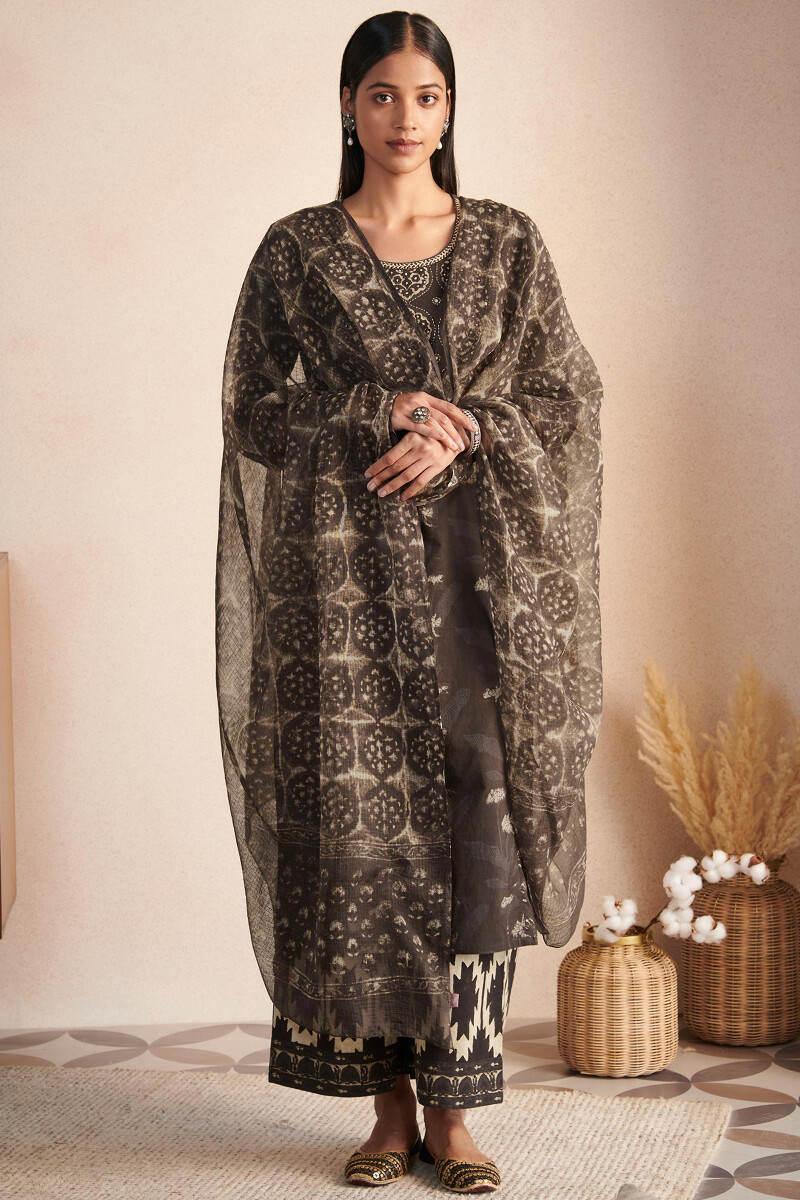 Akola Hand Block-Printed Kota Dupatta