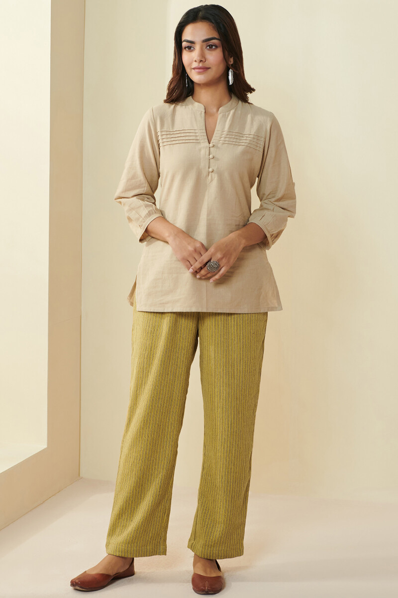 Mustard Handcrafted Cotton Pants