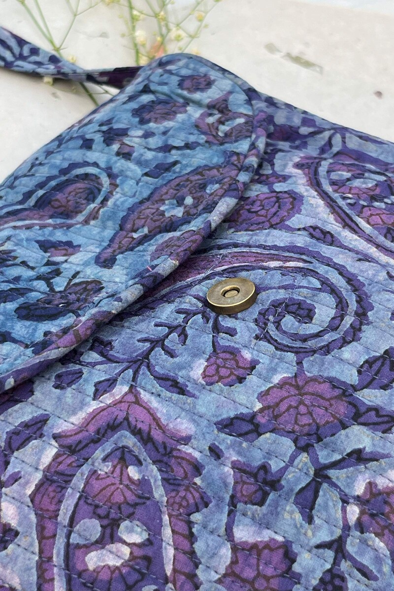 Akola Hand Block-Printed Cotton Crossbody Bag