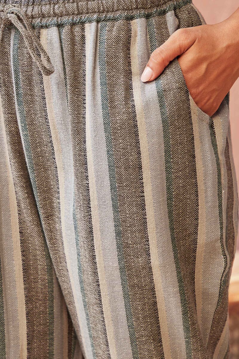 Grey Handcrafted Cotton Pants